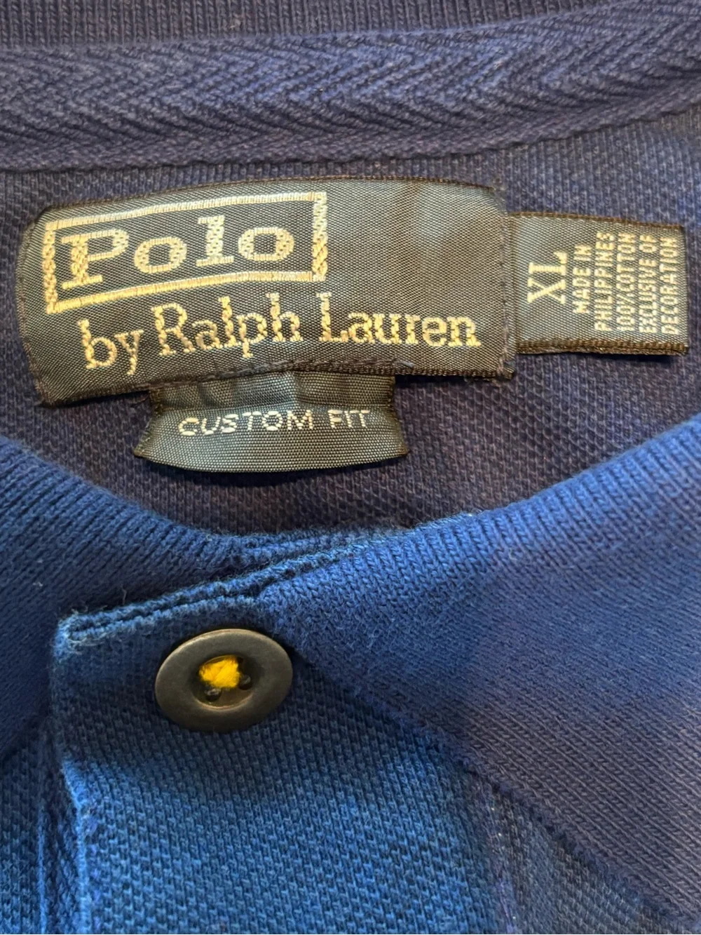 Ralph Lauren Navy Polo with Red, White & Yellow Details Rugby R-35